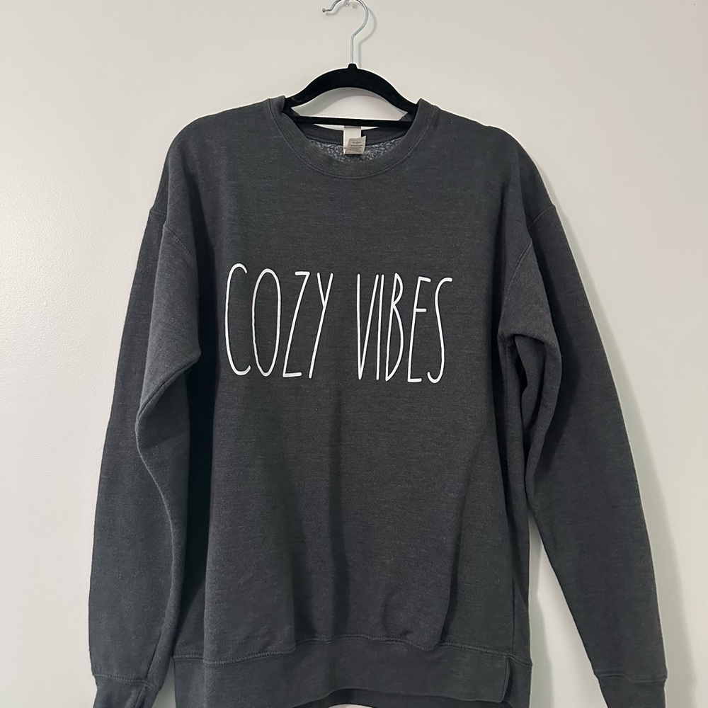 Tultex Gray Crewneck Cozy Vibes Sweater